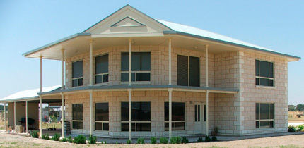 Rock face with quoins